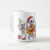 Funny Skeleton Band Christmas & New Year – 3D Cart コーヒーマグカップ (正面左)