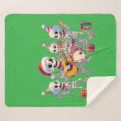 Funny Skeleton Band Christmas & New Year – 3D Cart シェルパブランケット (正面(横))