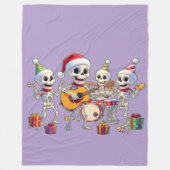 Funny Skeleton Band Christmas & New Year – 3D Cart フリースブランケット (正面)