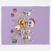 Funny Skeleton Band Christmas & New Year – 3D Cart フリースブランケット (正面(横))