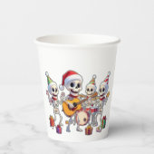 Funny Skeleton Band Christmas & New Year – 3D Cart 紙コップ (裏面)