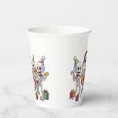 Funny Skeleton Band Christmas & New Year – 3D Cart 紙コップ (左)