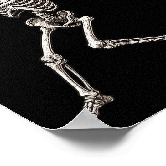 Funny Skeleton Batting Baseball Player Men Boys Ha ポスター (角)