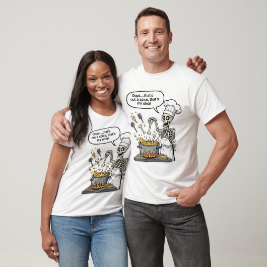 Funny Skeleton Chef Art Oops That's Not a Spice Th Tシャツ (ユニセックス)