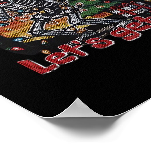 Funny Skeleton Christmas Let's Get Lit Classic ポスター (角)