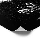 Funny Skeleton Couple Moon Playing Guitar Hallowee ポスター (角)