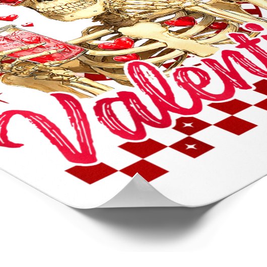 Funny Skeleton Dead Inside But It's Valentine's Da ポスター (角)