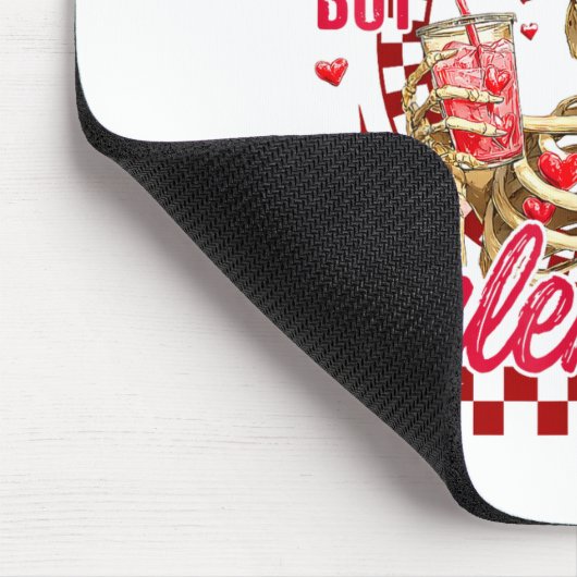 Funny Skeleton Dead Inside But It's Valentine's Da マウスパッド (コーナー)