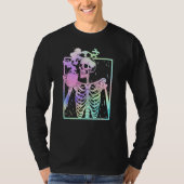 Funny Skeleton Drinking Coffee Caffeine   Coffee B Tシャツ (正面)