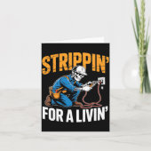 Funny Skeleton Electrician N For A Livin Long Slee カード (正面)