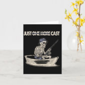 Funny Skeleton Fishing Just One More Cast Quote  カード (黄色い花)
