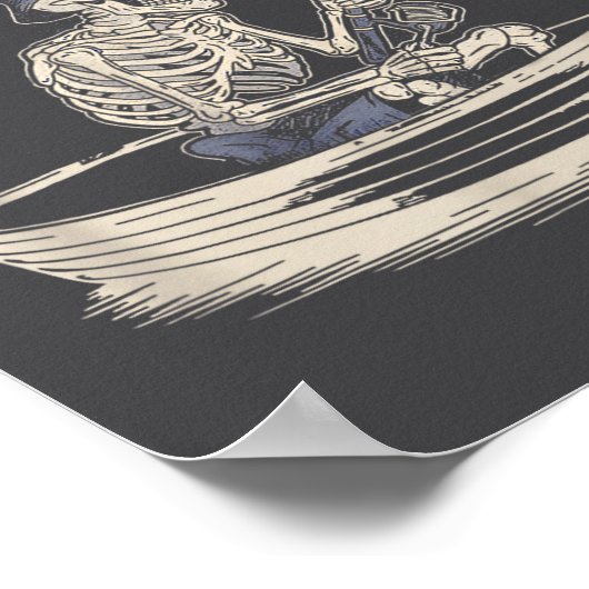 Funny Skeleton Fishing Just One More Cast Quote  ポスター (角)