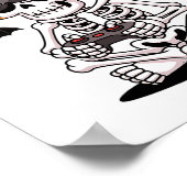 Funny Skeleton Gamer With Vr Headset Halloween Sty ポスター (角)