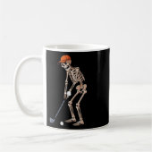Funny Skeleton Golf Player Golfer Men Dad Hallowee コーヒーマグカップ (左)