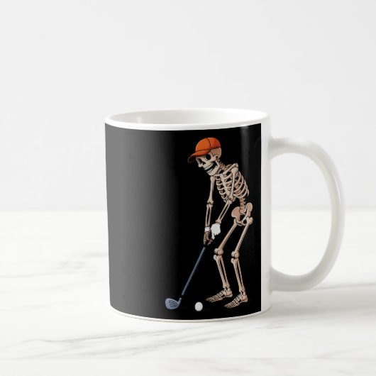 Funny Skeleton Golf Player Golfer Men Dad Hallowee コーヒーマグカップ (右)