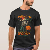 Funny Skeleton Golfer Halloween Christmas Design Tシャツ (正面)