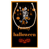 Funny Skeleton Halloween スモールペーパーバッグ (裏面)