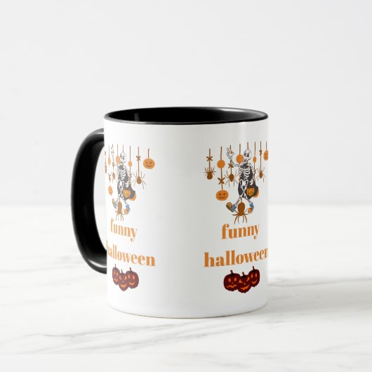 Funny Skeleton Halloween マグカップ (正面左)