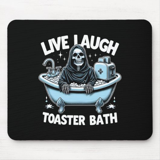 Funny Skeleton Halloween Live Laugh Toaster Th Des マウスパッド (正面)