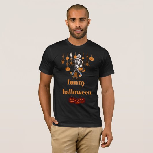 Funny Skeleton Halloween Tシャツ (正面フル)
