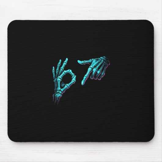 Funny Skeleton Hand Meme 67 Gen Alpha Halloween Si マウスパッド (正面)