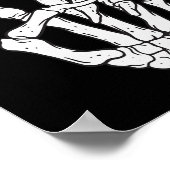 Funny Skeleton Hands Peace Sign Love Halloween Cos ポスター (角)