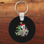 Funny Skeleton Hot Cocoa Sorta Merry Sorta Y Soky  キーホルダー (正面)