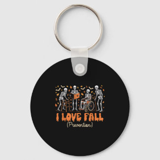 Funny Skeleton I Love Fall Prevention Fall Physica キーホルダー