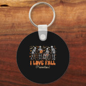 Funny Skeleton I Love Fall Prevention Fall Physica キーホルダー (正面)