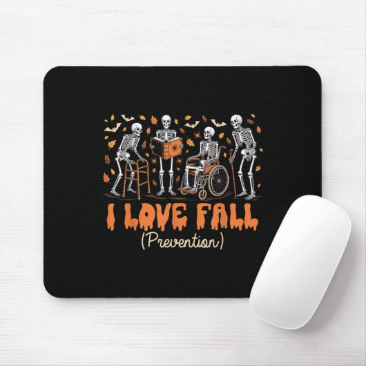 Funny Skeleton I Love Fall Prevention Fall Physica マウスパッド (マウス)