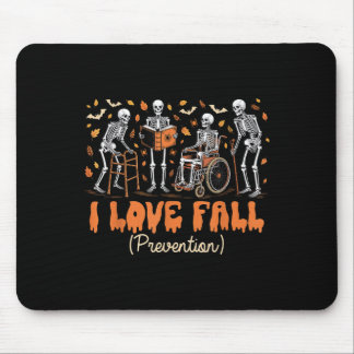 Funny Skeleton I Love Fall Prevention Fall Physica マウスパッド