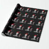 Funny Skeleton in Santa hat Christmas ラッピングペーパー (アンロールド)