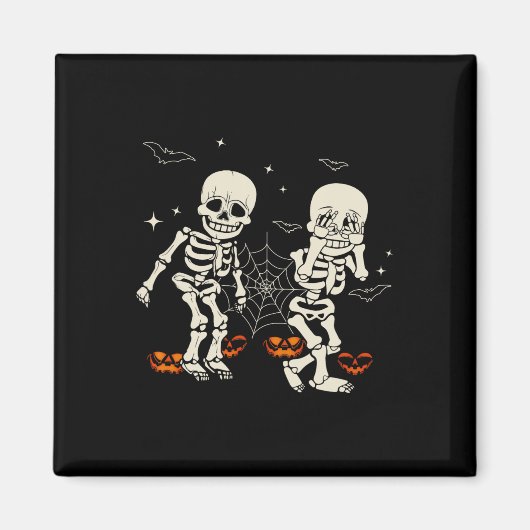 Funny Skeleton Kids Griddy-dance Halloween Trick O マグネット (正面)