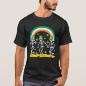 Funny Skeleton Leprechaun Griddy Dance St Patricks Tシャツ (正面)