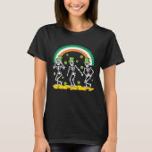 Funny Skeleton Leprechaun Griddy Dance St Patricks Tシャツ (正面)
