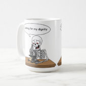 Funny Skeleton Looking For Dignity コーヒーマグカップ (正面左)