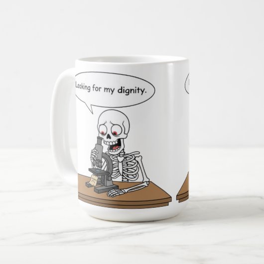 Funny Skeleton Looking For Dignity コーヒーマグカップ (正面左)