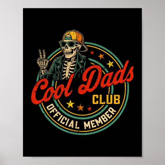 Funny Skeleton Member Cool Dads Club Father's Day  ポスター (正面)