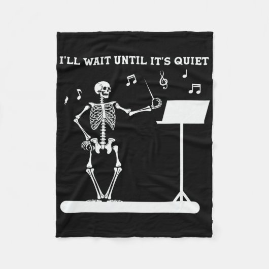 Funny Skeleton Music Teacher I'll Wait Until It's  フリースブランケット (正面)