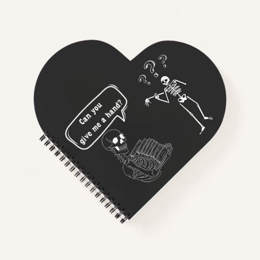 Funny Skeleton Pun Can You Give Me a Hand ノートブック (正面)