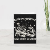 Funny Skeleton Read Banned Books Gain Forbidden Kn カード (正面)