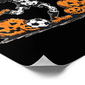 Funny Skeleton Soccer Men Boys Kids Halloween Cost ポスター (角)