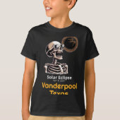 Funny Skeleton Solar Eclipse Vanderpool Texas Tシャツ (正面)