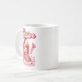 Funny Skeleton Stay Sitive Shark Beach Motivationa コーヒーマグカップ (正面左)