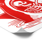 Funny Skeleton Stay Sitive Shark Beach Motivationa ポスター (角)