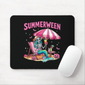 Funny Skeleton Summerween Mermaid Beach Halloween  マウスパッド (マウス)