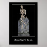 Funny Skeleton Tombstone Kids Room Personalized ポスター<br><div class="desc">Funny skeleton sitting on a tombstone kids room personalized poster.  Design by Susan.  For more floral,  animal,  and nature posters and prints,  please visit my poster gallery SmilinEyes_Posters.   This image is available on many cards and products in my main store Smilin' Eyes Treasures.</div>