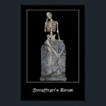 Funny Skeleton Tombstone Kids Room Personalized ポスター<br><div class="desc">Funny skeleton sitting on a tombstone kids room personalized poster.  Design by Susan.  For more floral,  animal,  and nature posters and prints,  please visit my poster gallery SmilinEyes_Posters.   This image is available on many cards and products in my main store Smilin' Eyes Treasures.</div>