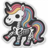 Funny Skeleton Unicorn Lovers Spooky Halloween シール (正面)