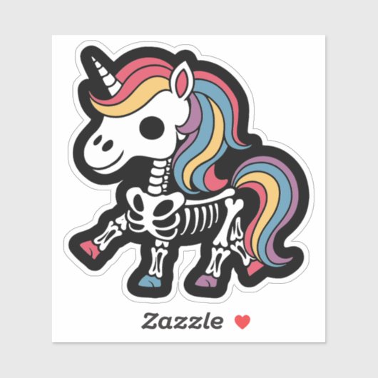Funny Skeleton Unicorn Lovers Spooky Halloween シール (シート)